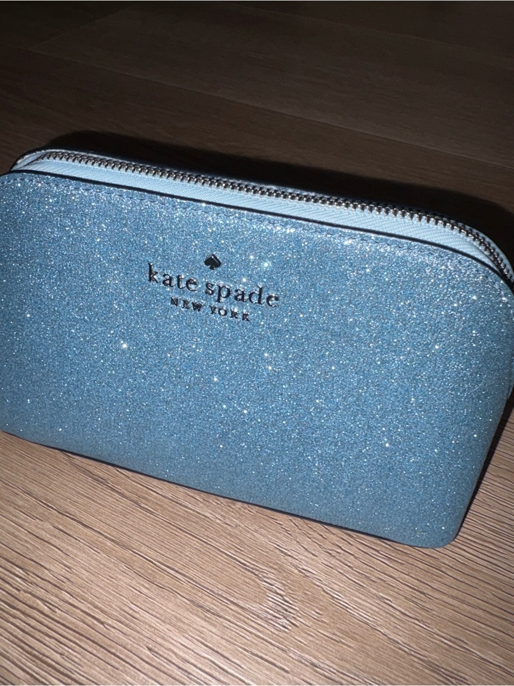 Kate Spade Glitter Fabric Small Cosmetic Bag New With Tag - Picture 3 of 9